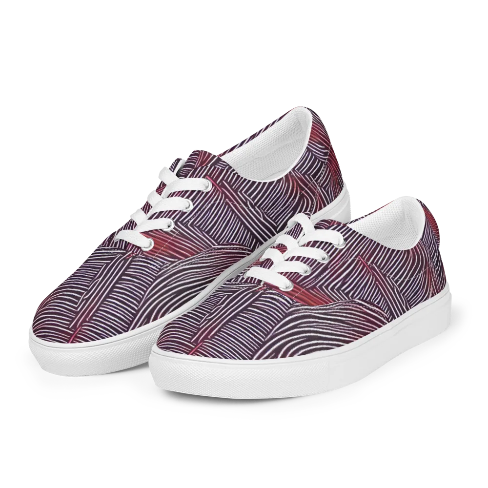 Nebula Waves on Men's Lace-Up Canvas Shoes — Left Front
