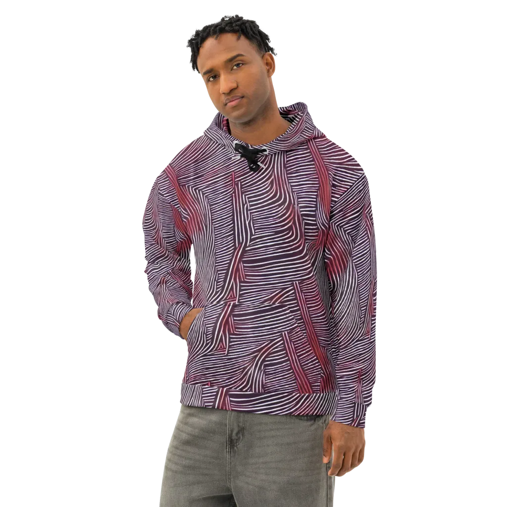 Nebula Waves on Cotton Hoodie — Left Front