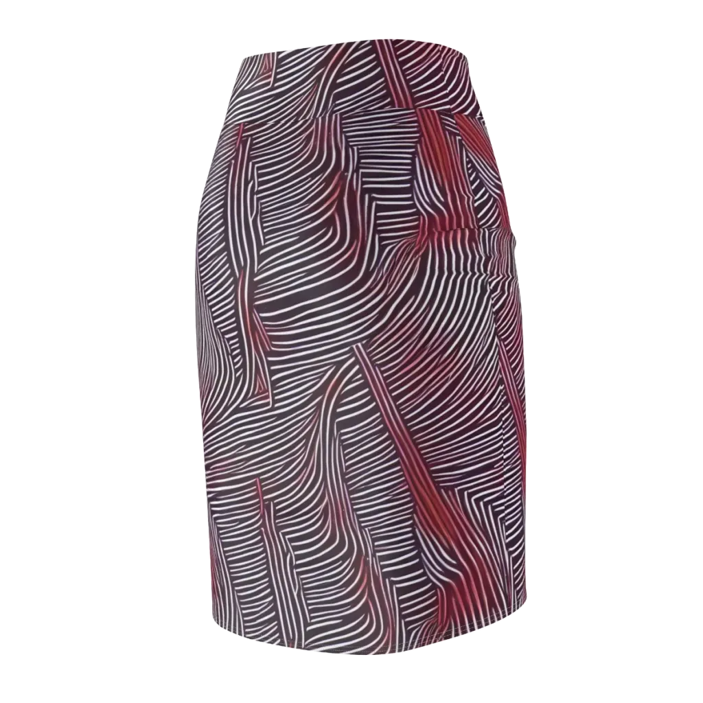 Nebula Waves on Pencil Skirt — Back Side