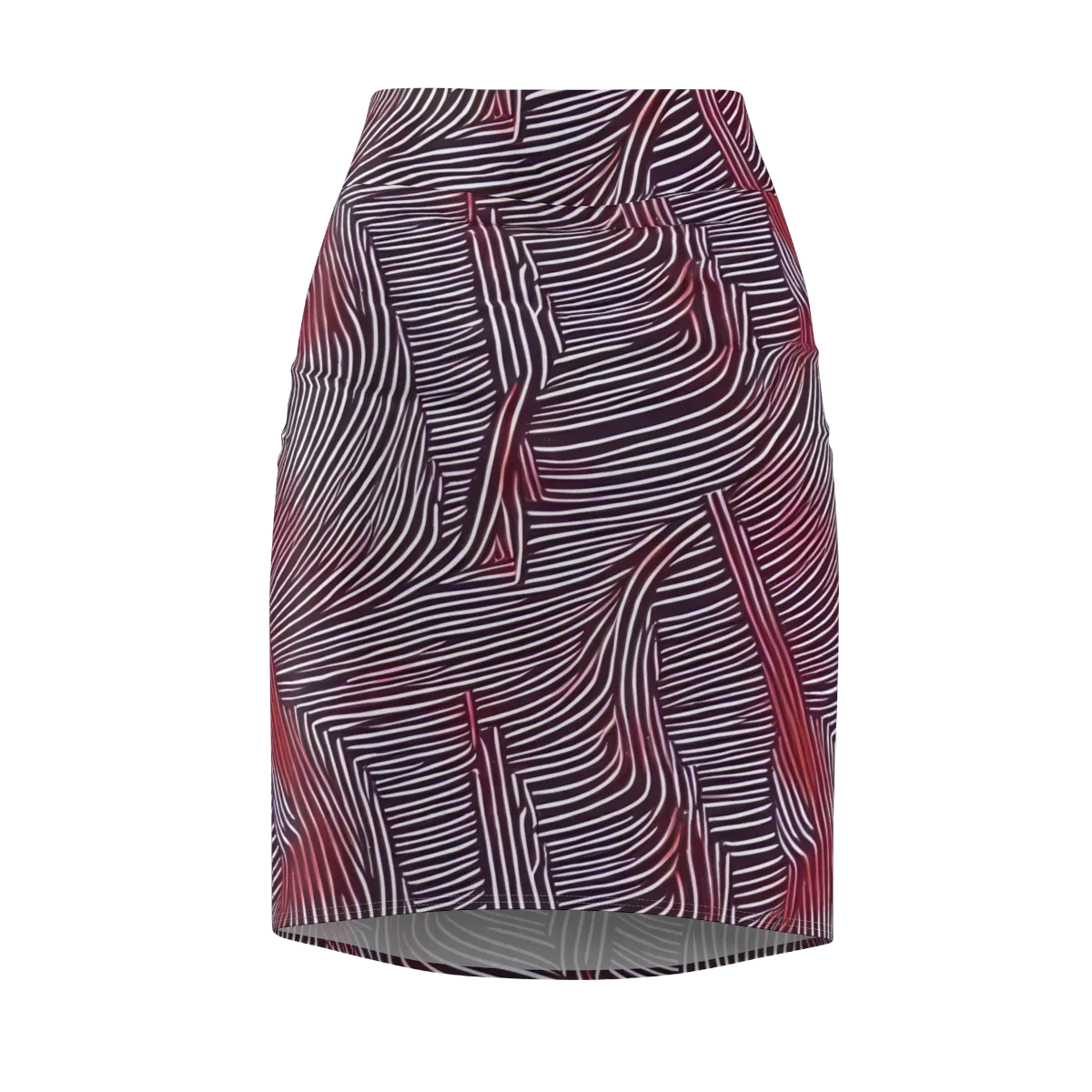 Nebula Waves on Pencil Skirt — Front