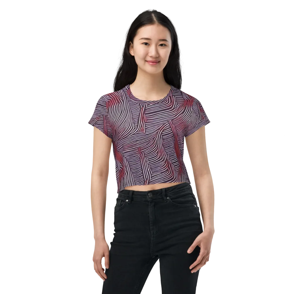 Nebula Waves on Crop Tee — Front