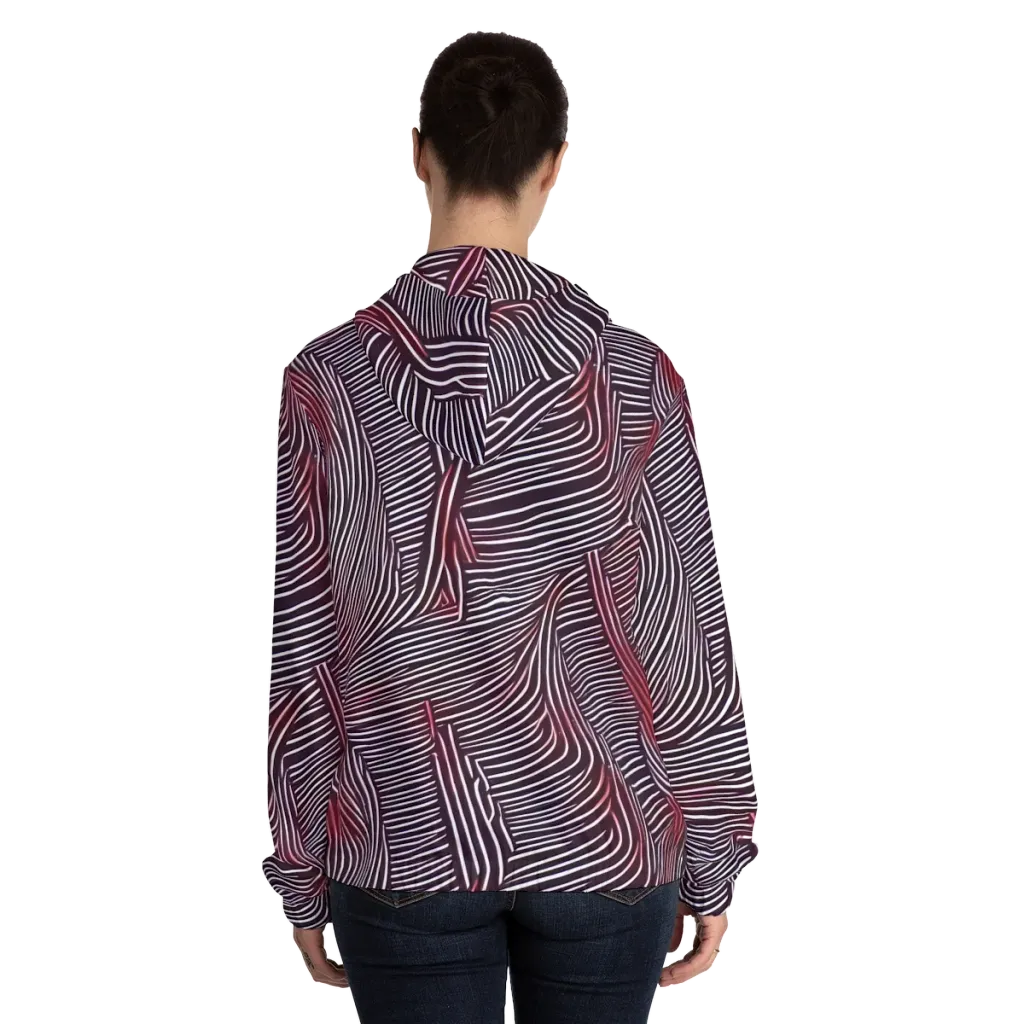 Nebula Waves on Women's Full-Zip Hoodie — Back On Person