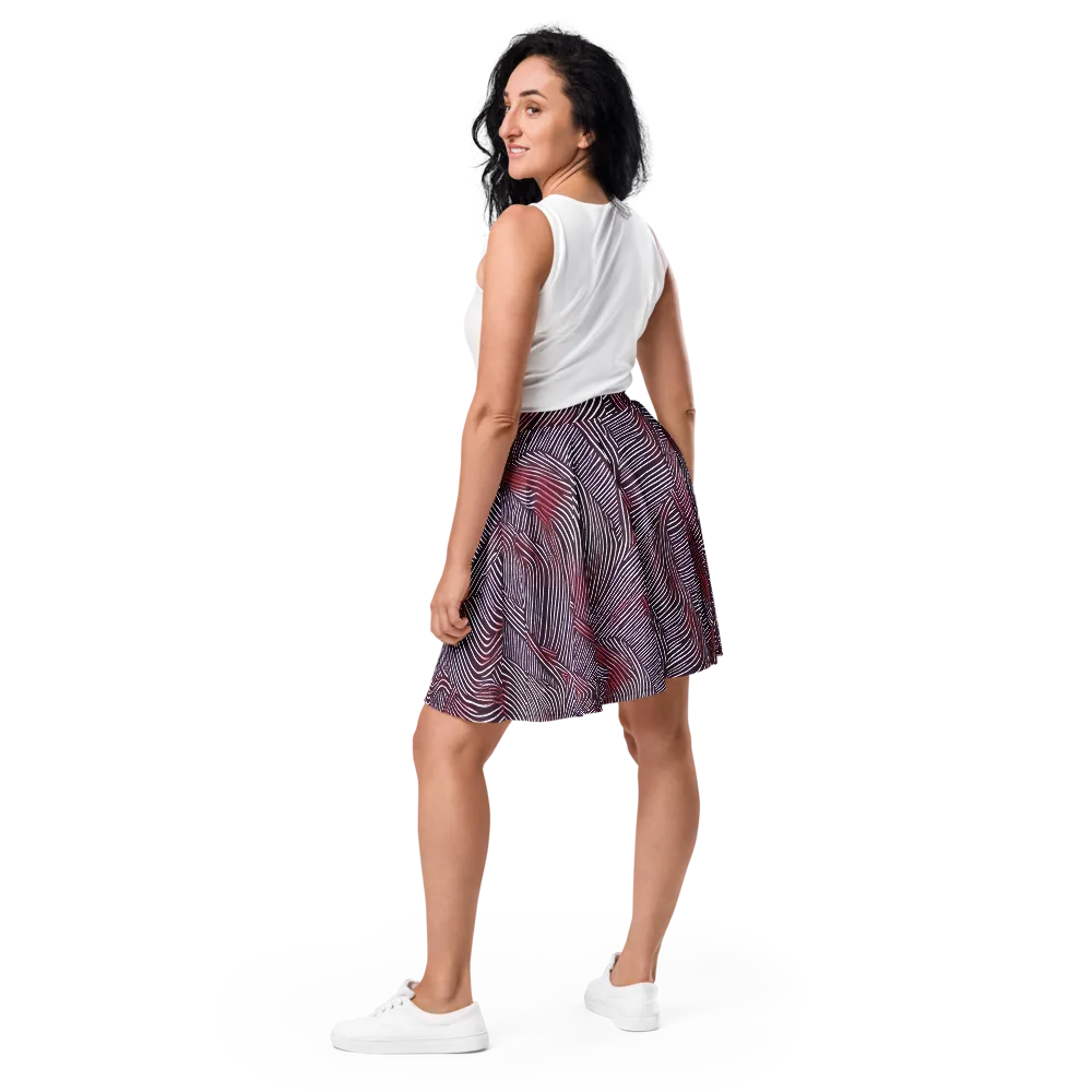 Nebula Waves on Skater Skirt — Back