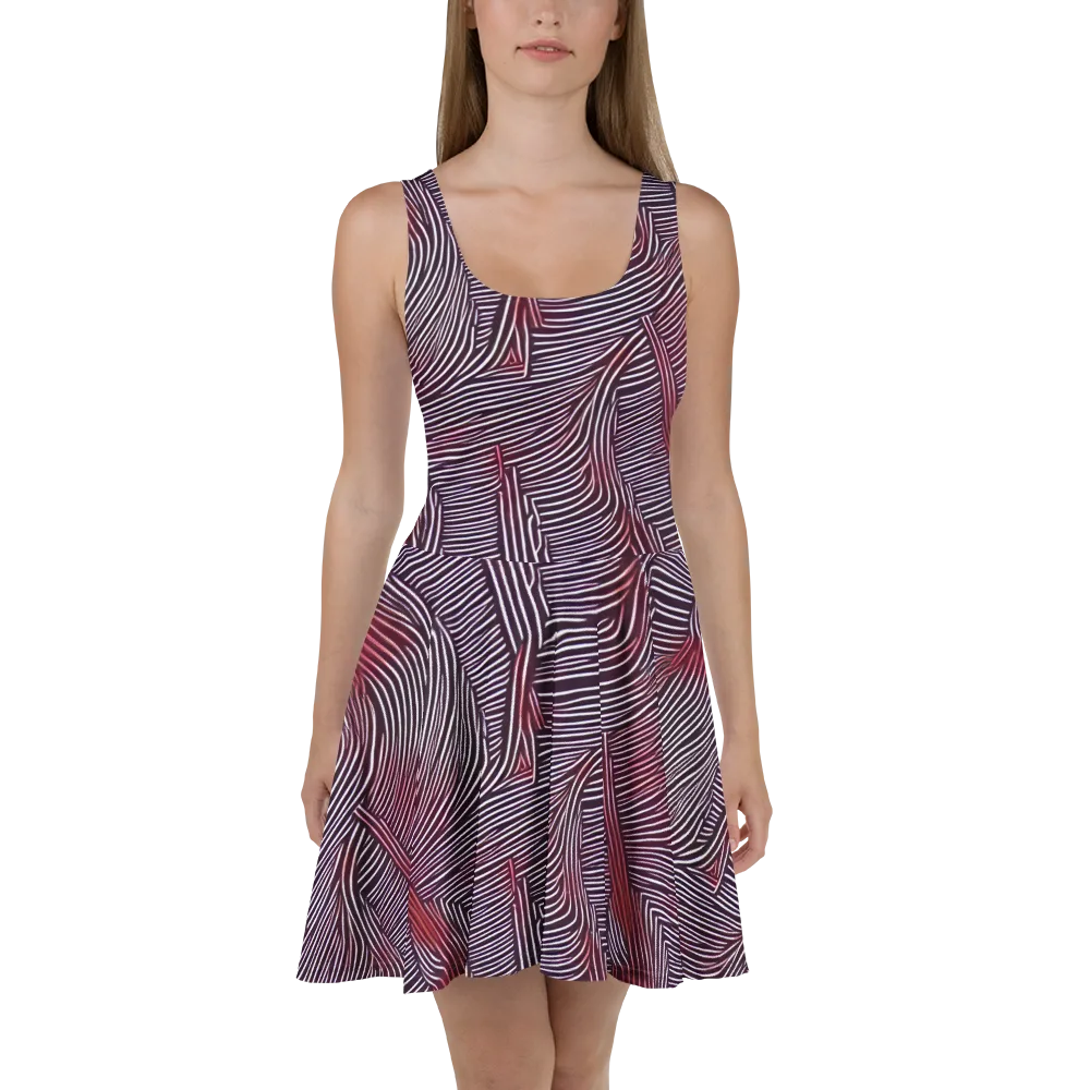 Nebula Waves on Skater Dress — Front