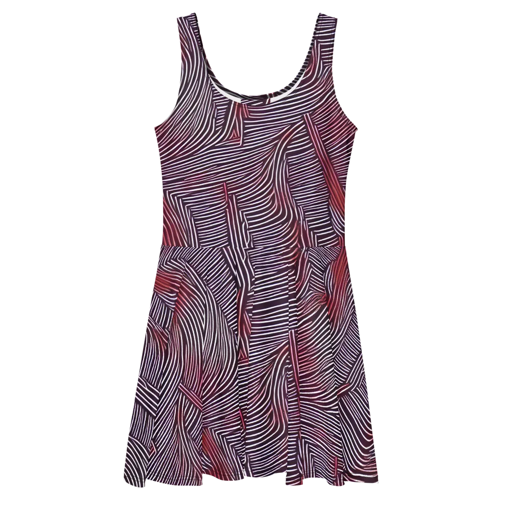 Nebula Waves on Skater Dress — Front