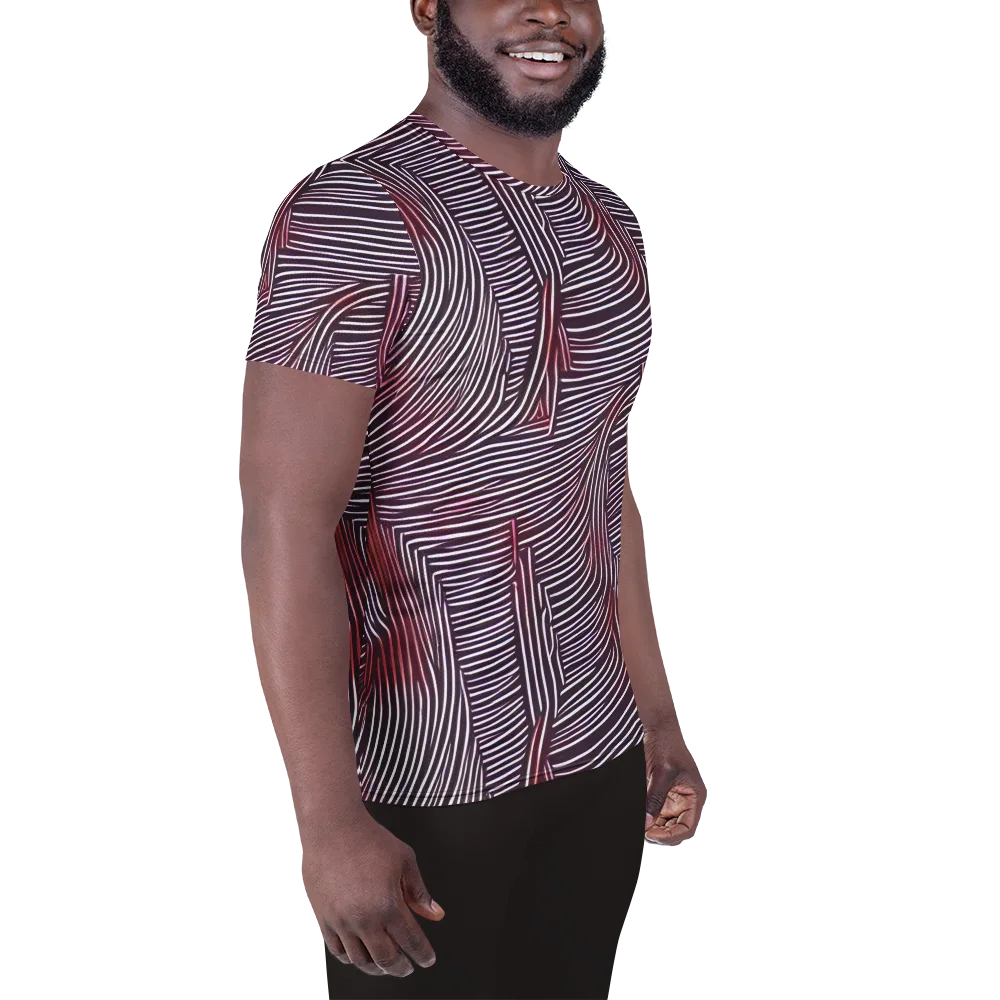 Nebula Waves on Men's Athletic T-Shirt — Right