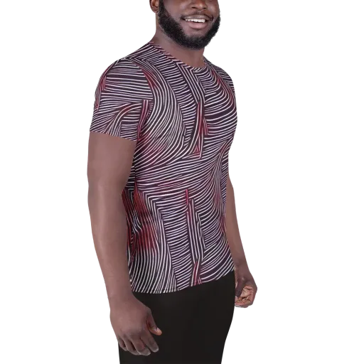 Nebula Waves on a Men's Athletic T-Shirt