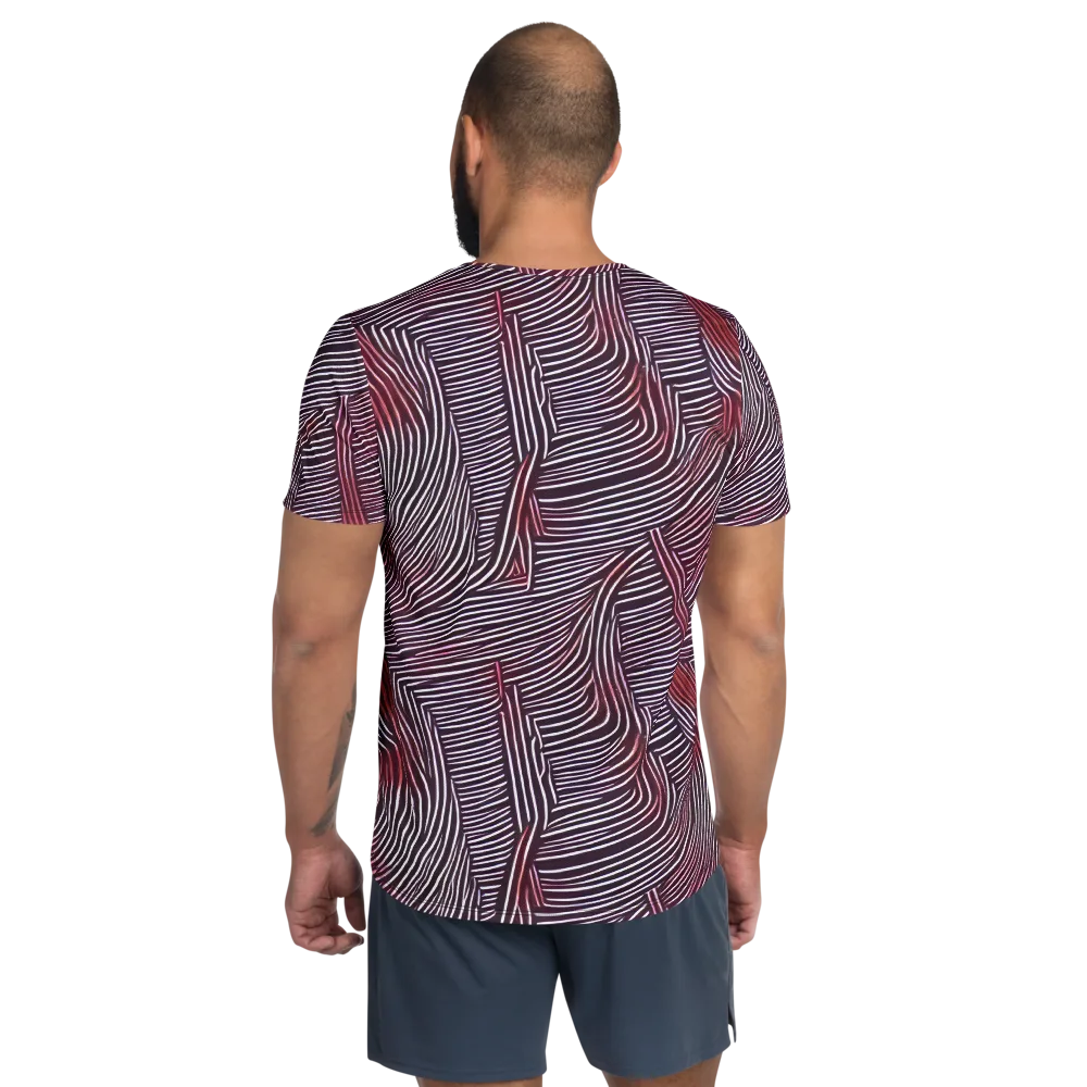 Nebula Waves on Men's Athletic T-Shirt — Back