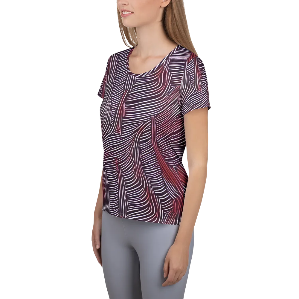Nebula Waves on Women's Athletic T-Shirt — Left