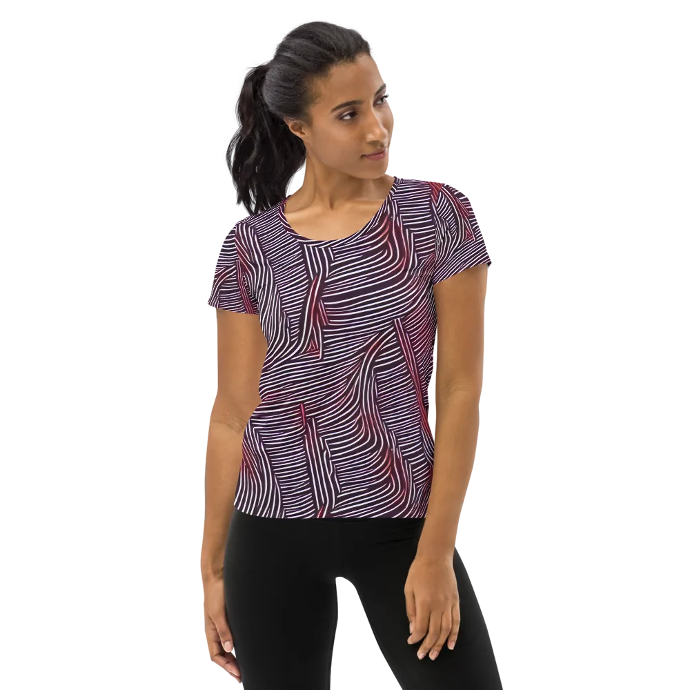 Nebula Waves on Women's Athletic T-Shirt — Front