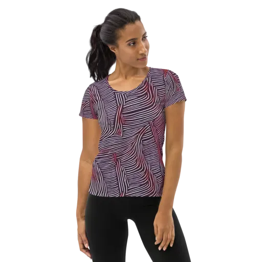 Nebula Waves on a Women's Athletic T-Shirt