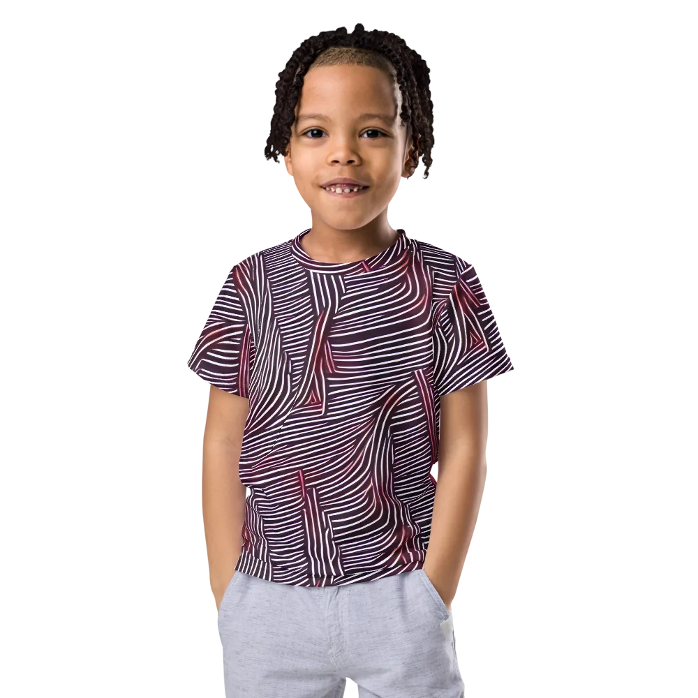 Nebula Waves on Kids Crew Neck T-Shirt — Front