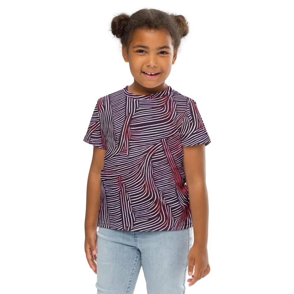 Nebula Waves on Kids Crew Neck T-Shirt — Front