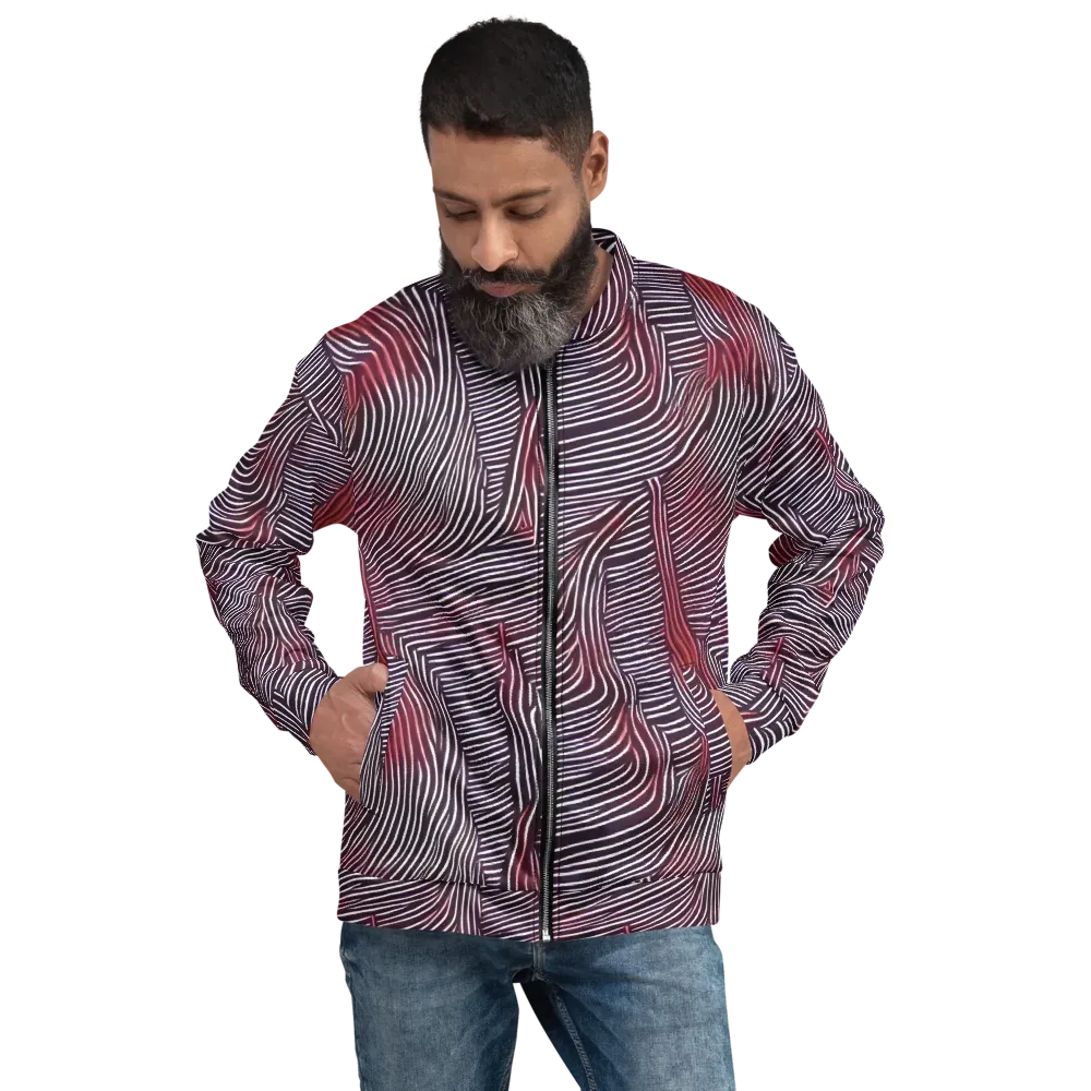 Nebula Waves on Bomber Jacket — Front
