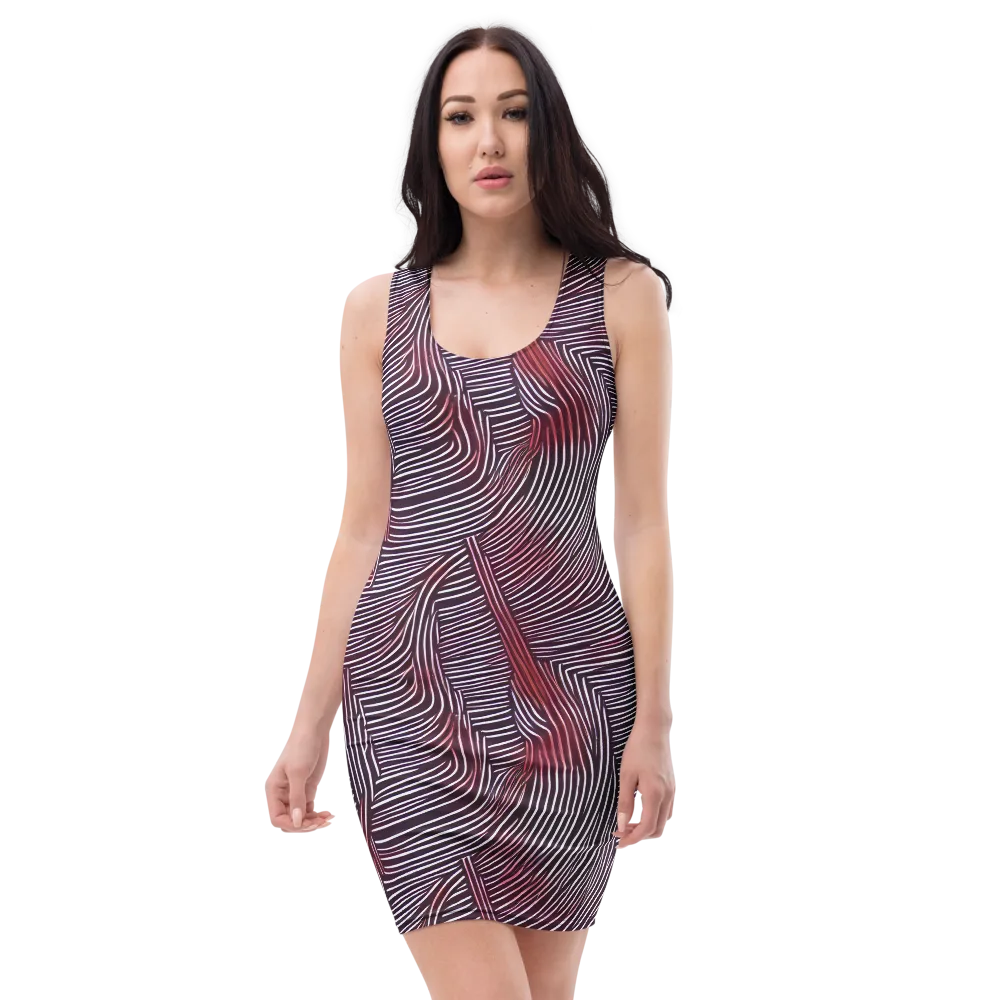 Nebula Waves on Bodycon Dress — Front