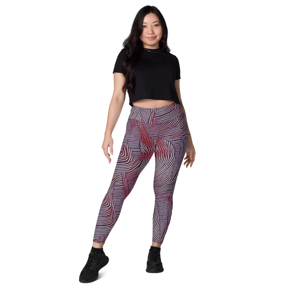 Nebula Waves on Leggings with Pockets — Front