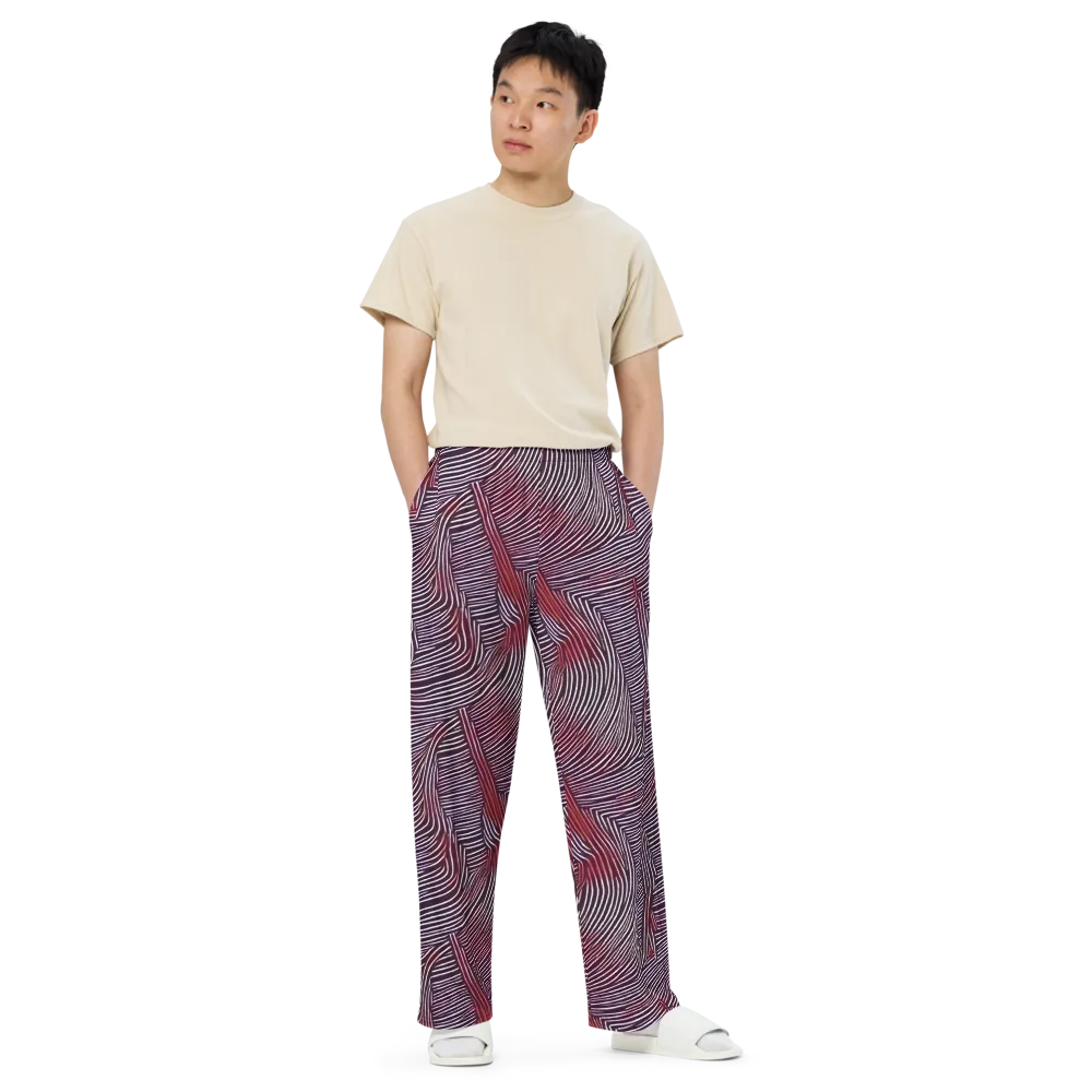 Nebula Waves on Wide-Leg Pants — Front