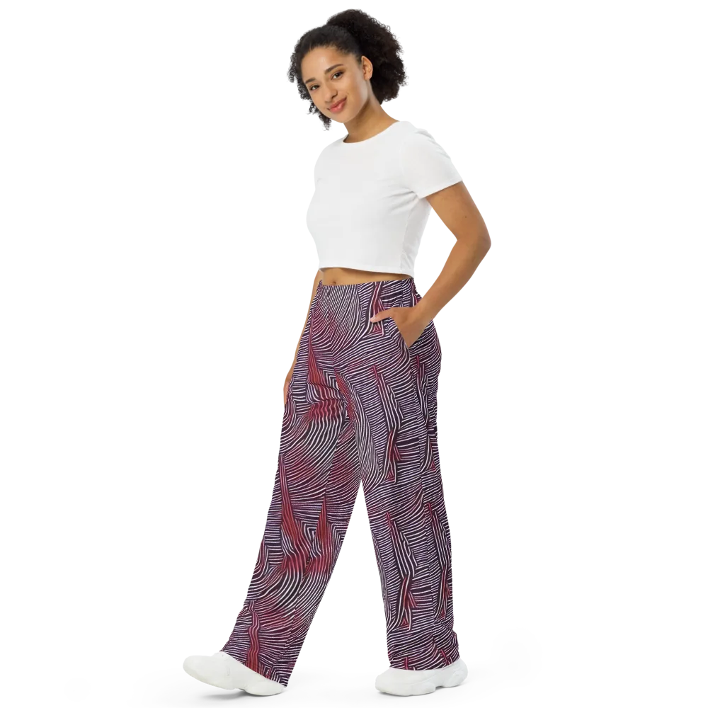 Nebula Waves on Wide-Leg Pants — Left Front