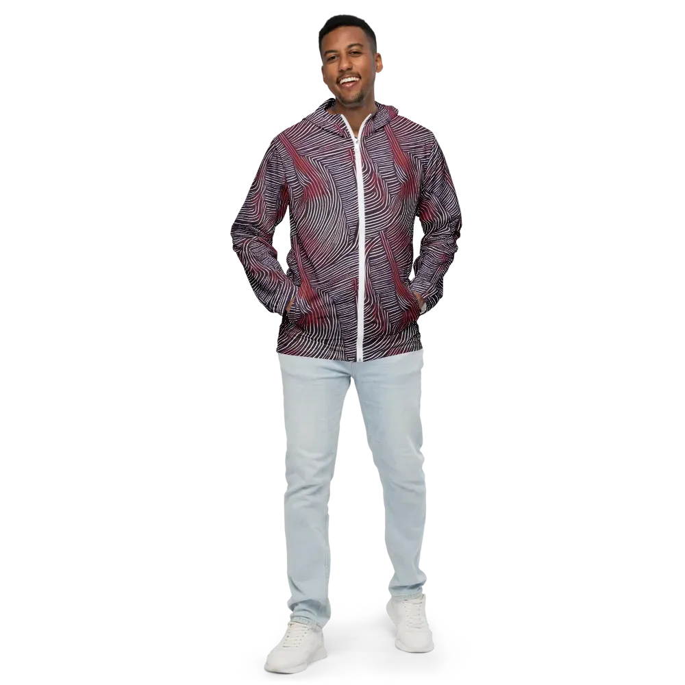 Nebula Waves on Men's Windbreaker — Front
