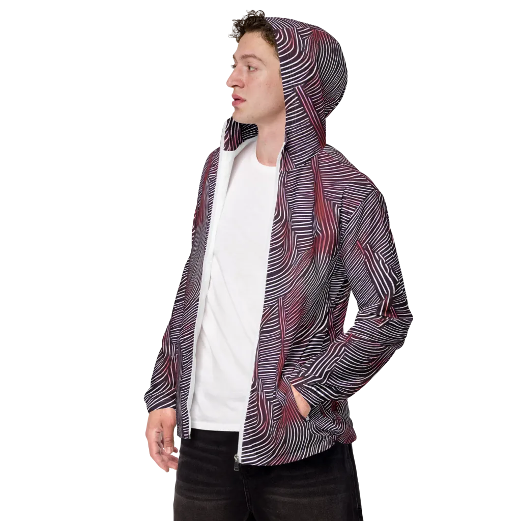 Nebula Waves on Men's Windbreaker — Left Front