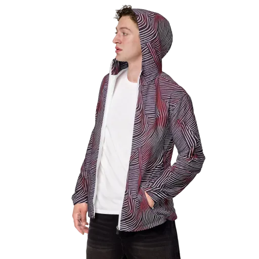 Nebula Waves on a Men's Windbreaker