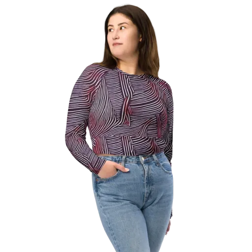 Nebula Waves on a Long Sleeve Crop Top