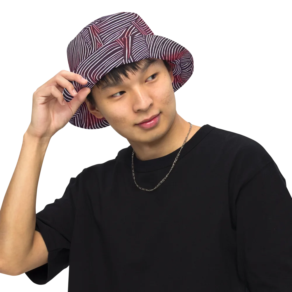 Nebula Waves on Reversible Bucket Hat — Front Inside