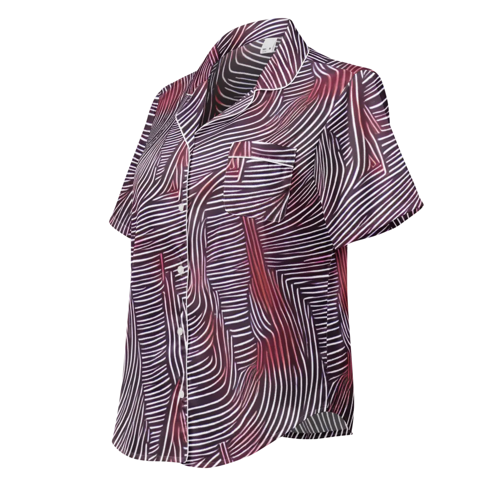 Nebula Waves on Women's Short Sleeve Pajama Top — Left Front