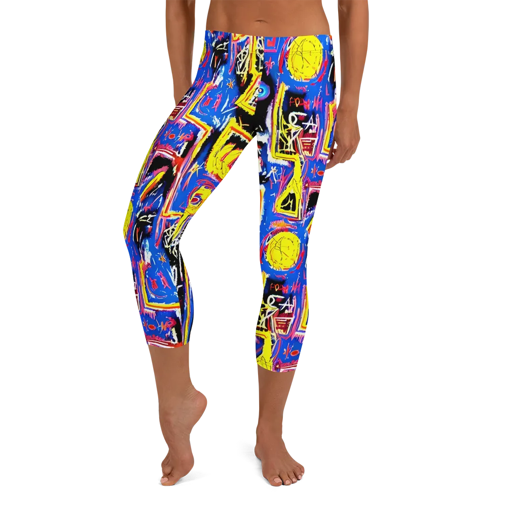 Radiant Mayhem on Capri Leggings — Front