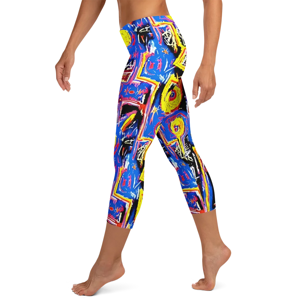 Radiant Mayhem on Capri Leggings — Left