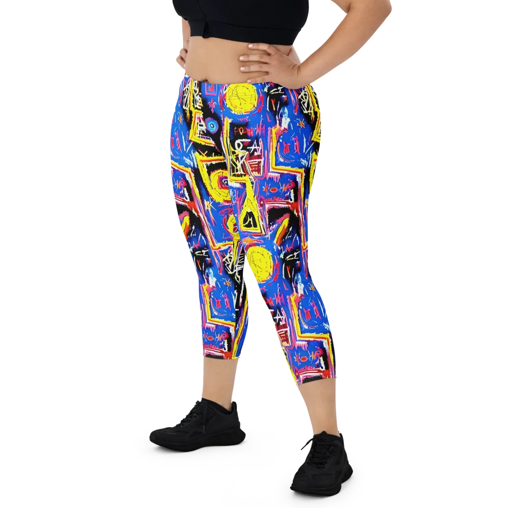 Radiant Mayhem on Capri Leggings — Front