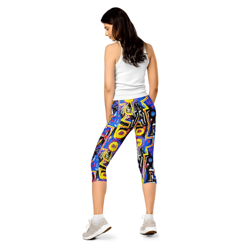 Radiant Mayhem on Capri Leggings — Back