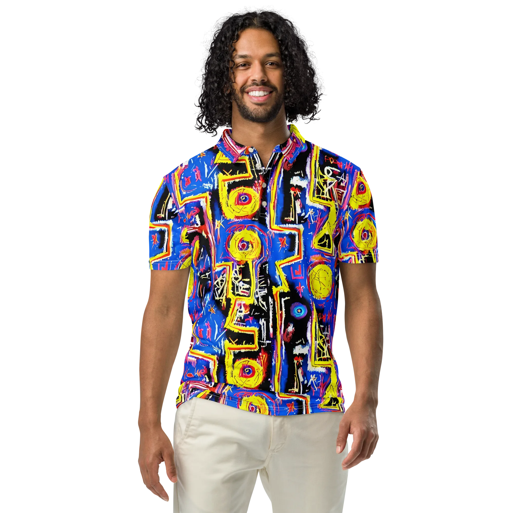 Radiant Mayhem on Men's Slim Fit Polo Shirt — Front