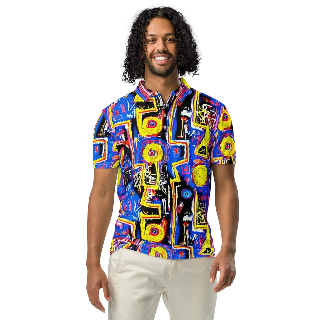 Radiant Mayhem on Men's Slim Fit Polo Shirt — Front