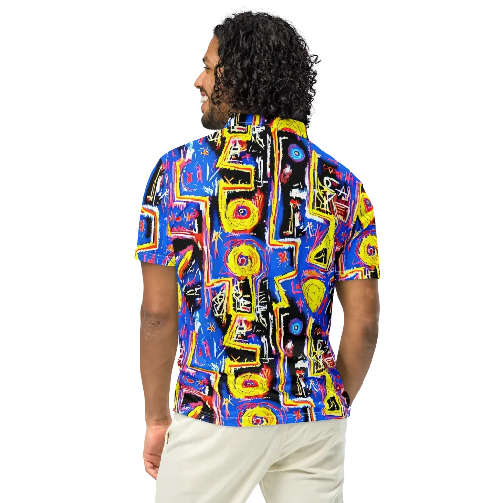 Radiant Mayhem on Men's Slim Fit Polo Shirt — Back