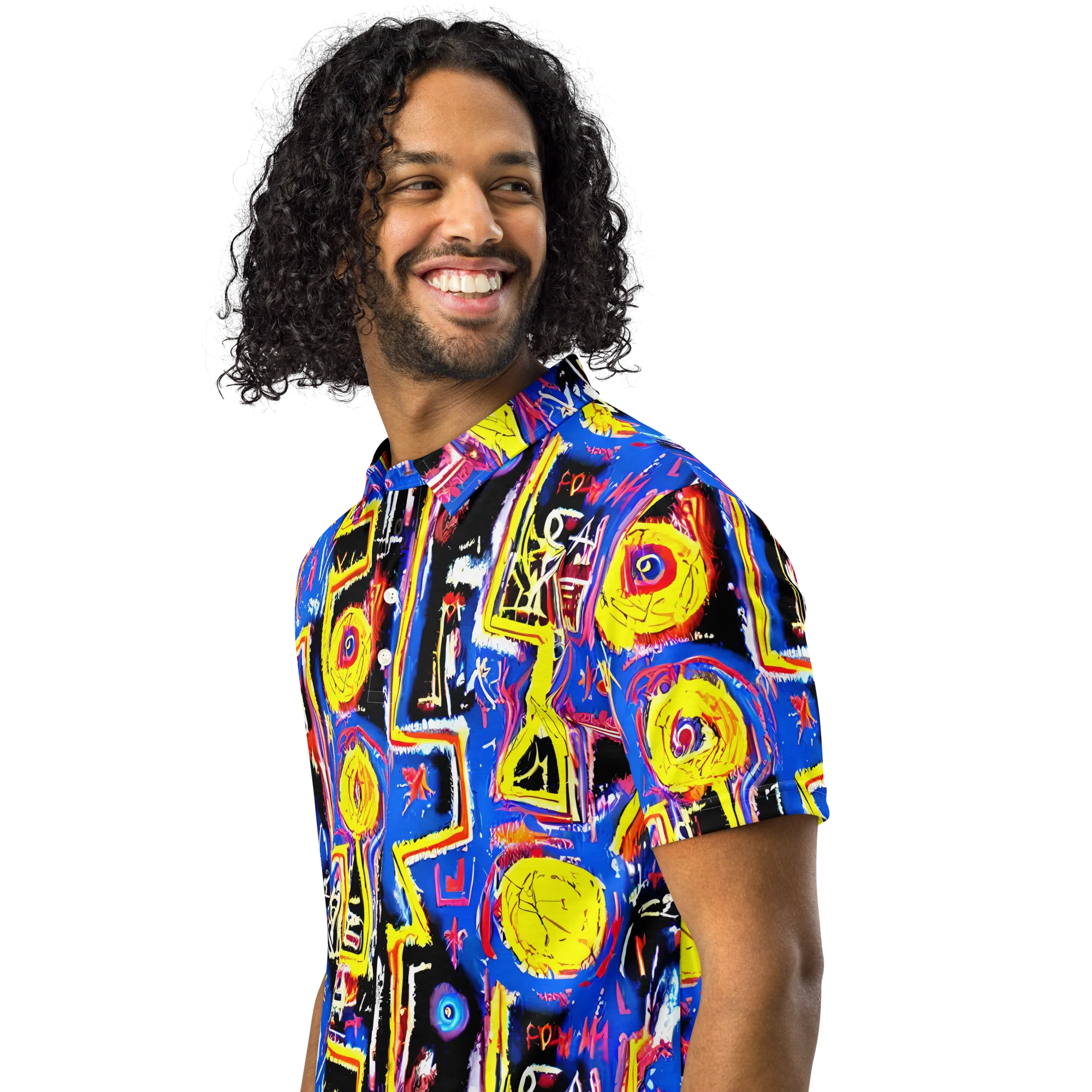 Radiant Mayhem on Men's Slim Fit Polo Shirt — Left Front