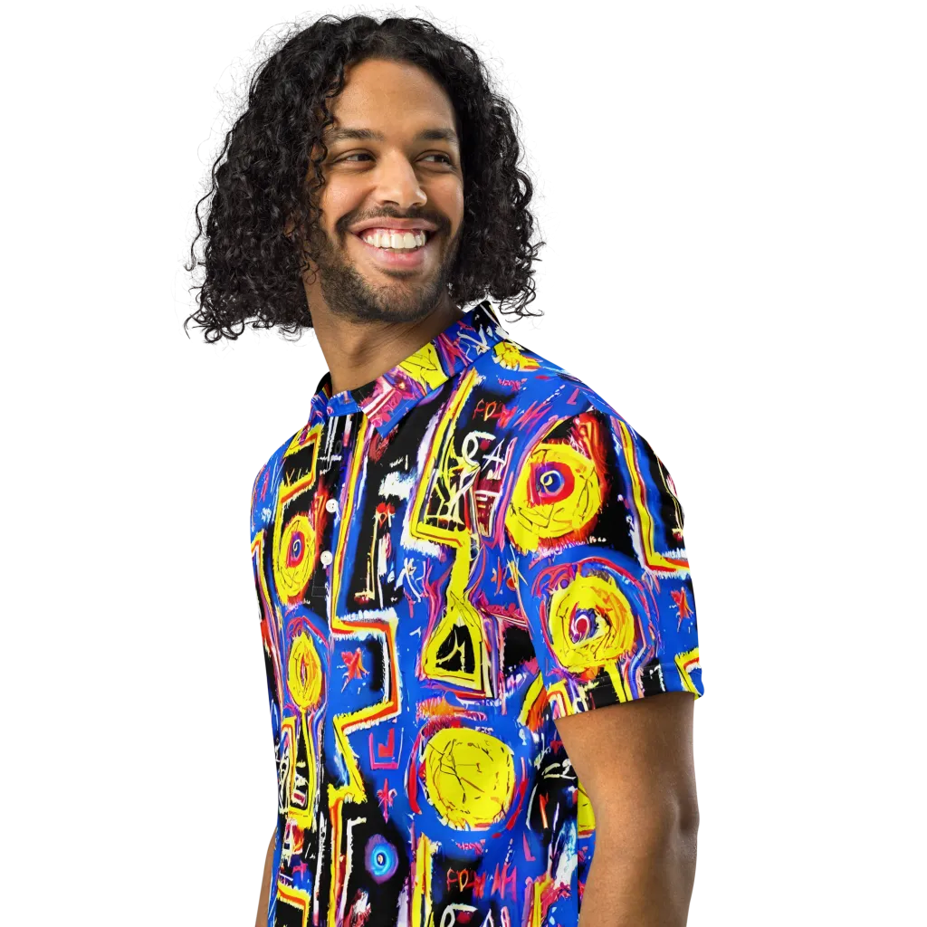 Radiant Mayhem on Men's Slim Fit Polo Shirt — Left Front
