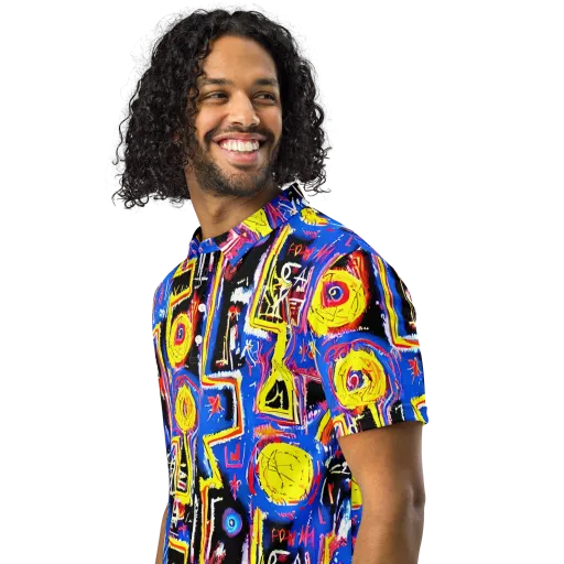 Radiant Mayhem on a Men's Slim Fit Polo Shirt