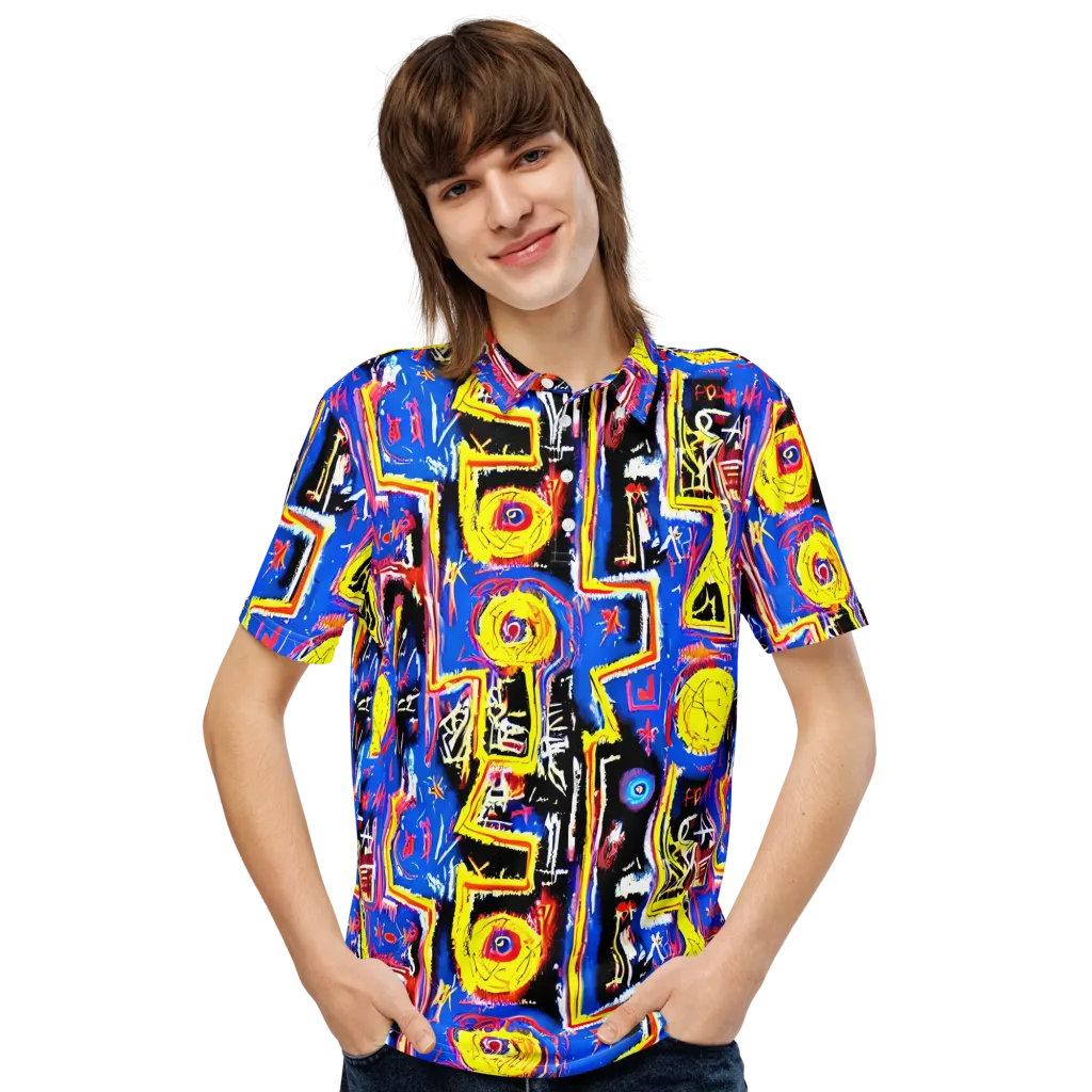 Radiant Mayhem on Men's Slim Fit Polo Shirt — Front