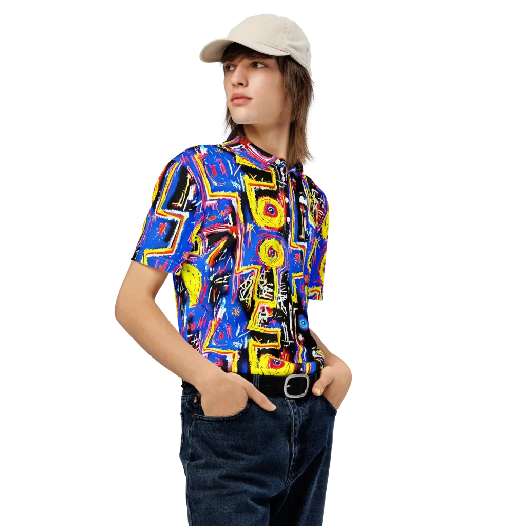 Radiant Mayhem on Men's Slim Fit Polo Shirt — Right Front