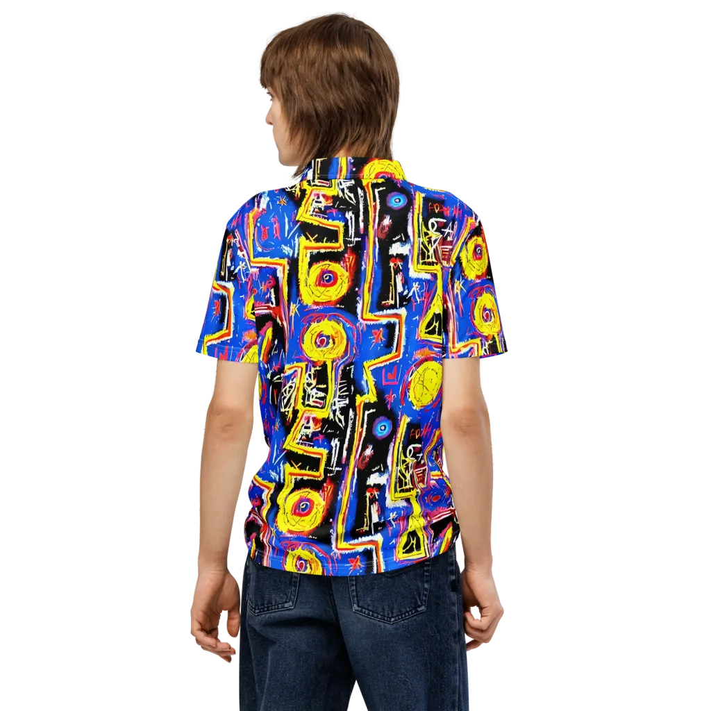 Radiant Mayhem on Men's Slim Fit Polo Shirt — Back