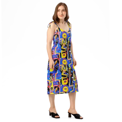 Radiant Mayhem on a Slip Dress