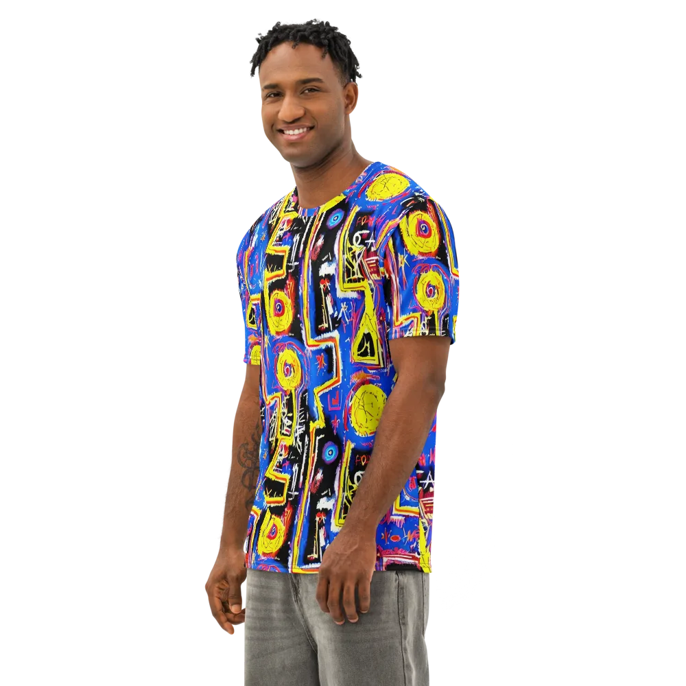 Radiant Mayhem on Men's Cotton Crew Neck T-Shirt — Left Front