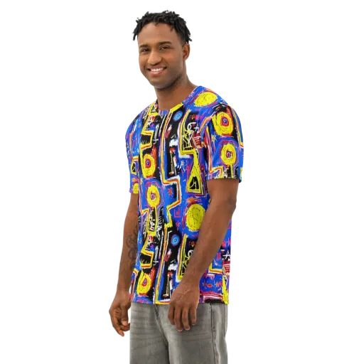 Radiant Mayhem on a Men's Cotton Crew Neck T-Shirt