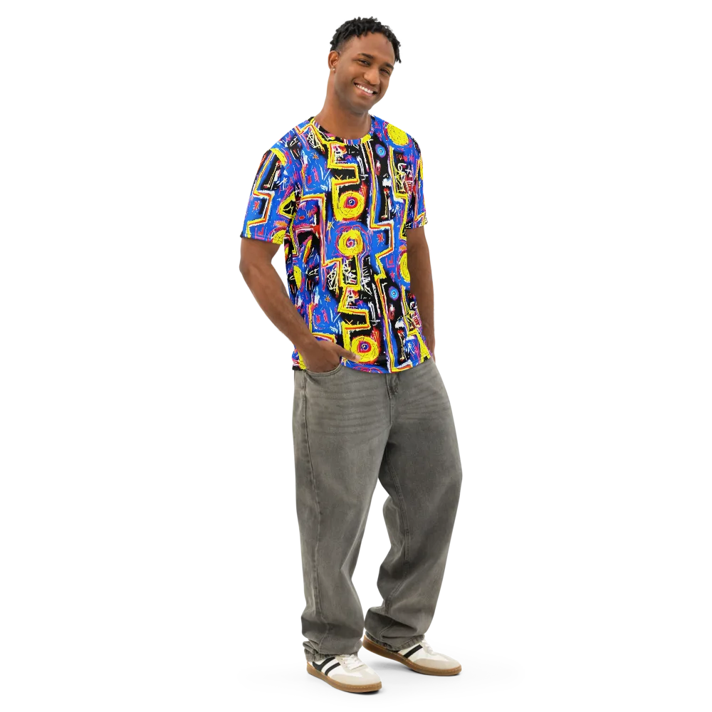 Radiant Mayhem on Men's Cotton Crew Neck T-Shirt — Right Front