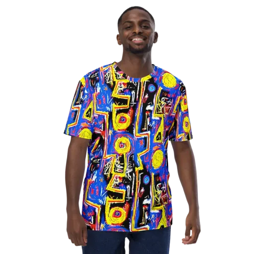 Radiant Mayhem on a Men's Crew Neck T-Shirt