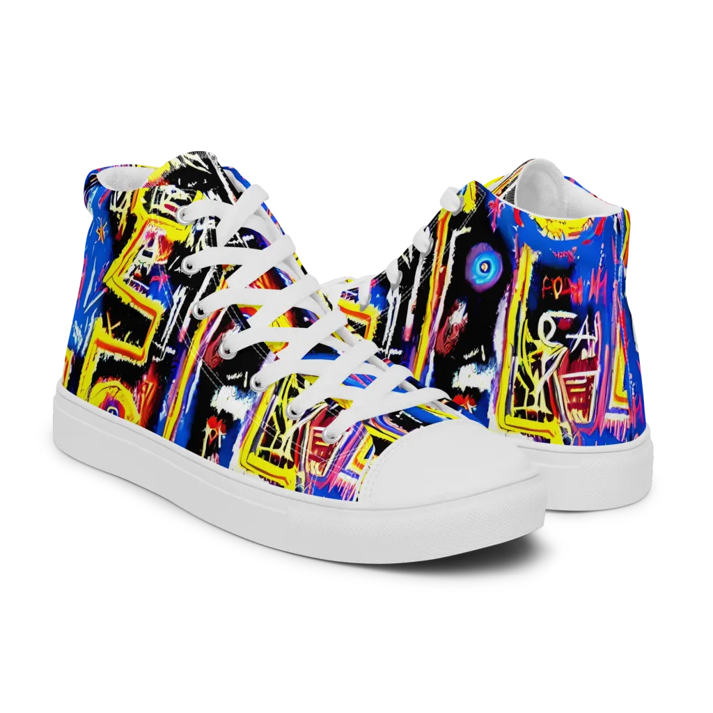 Radiant Mayhem on Men's High Top Canvas Shoes — Right