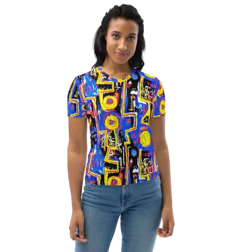 Radiant Mayhem on a Women's Crew Neck T-Shirt