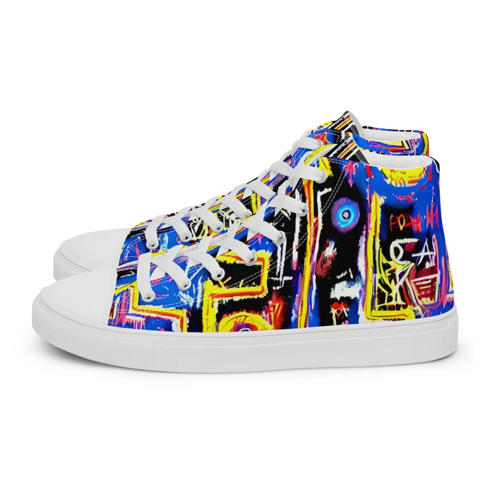 Radiant Mayhem on Women's High Top Canvas Shoes — Left
