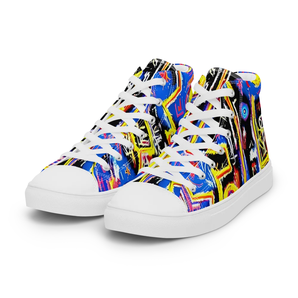 Radiant Mayhem on Women's High Top Canvas Shoes — Left Front